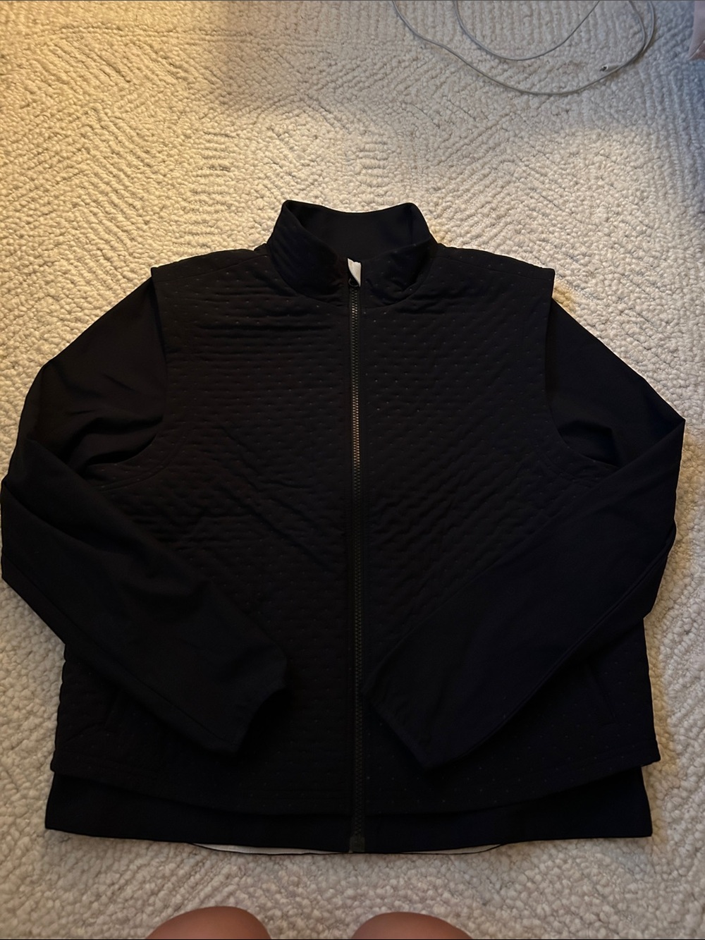 Bad Birdie Black Quilted Zip-Up Utility Jacket
